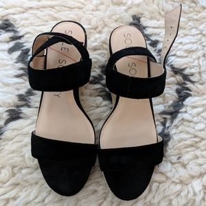 Sole Society Black Suede Espadrille Sandal